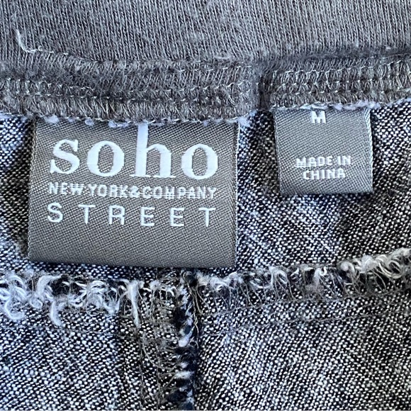 SoHo Grey Linen Blend Pull-On Draw String Wide Legs Pants - Picture 5 of 9